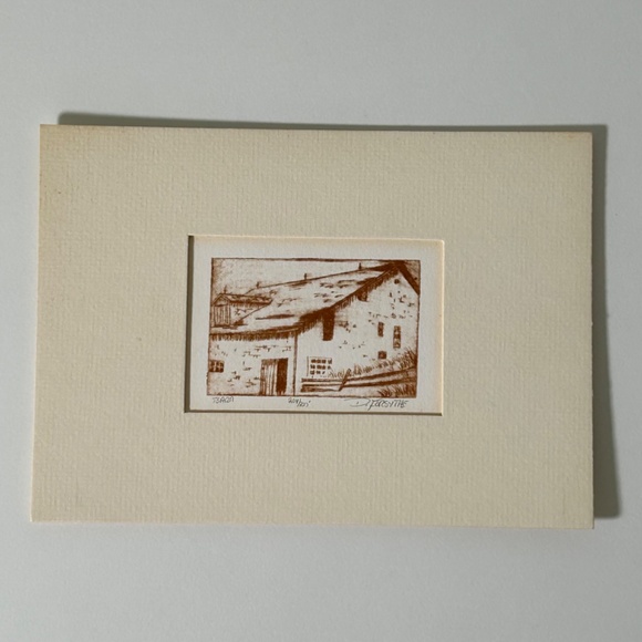Limited Edition Matted Lithograph Print "Barn" 204/275 By Doug Forsythe - Picture 2 of 3